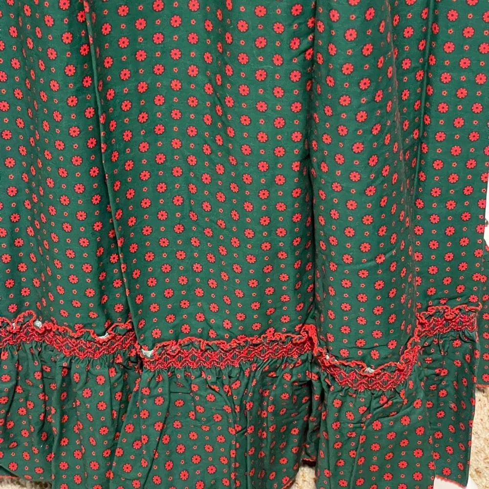 Handmade Green Smocked Top & Maxi Skirt Babydoll Boho Prairie Cottagecore Small - Picture 10 of 12